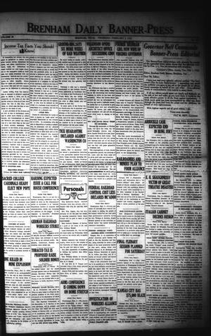 Brenham Daily Banner-Press (Brenham, Tex.), Vol. 38, No. 257, Ed. 1 Thursday, February 2, 1922