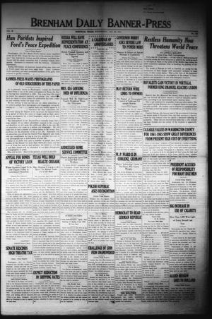 Brenham Daily Banner-Press (Brenham, Tex.), Vol. 35, No. 253, Ed. 1 Wednesday, January 22, 1919