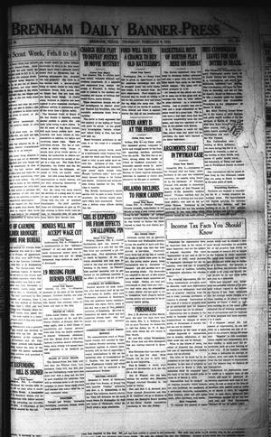 Brenham Daily Banner-Press (Brenham, Tex.), Vol. 38, No. 268, Ed. 1 Thursday, February 9, 1922
