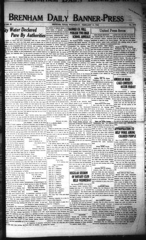 Primary view of object titled 'Brenham Daily Banner-Press (Brenham, Tex.), Vol. 38, No. 273, Ed. 1 Wednesday, February 15, 1922'.