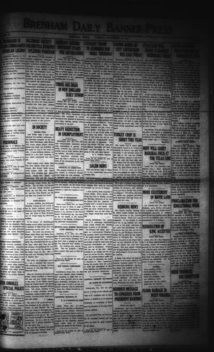 Brenham Daily Banner-Press (Brenham, Tex.), Vol. 38, No. 207, Ed. 1 Tuesday, November 29, 1921