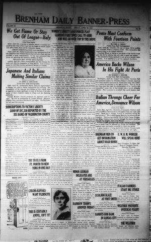 Brenham Daily Banner-Press (Brenham, Tex.), Vol. 36, No. 24, Ed. 1 Friday, April 25, 1919