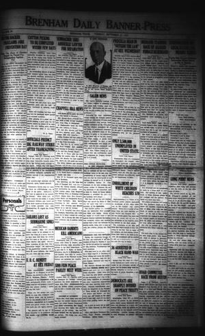 Brenham Daily Banner-Press (Brenham, Tex.), Vol. 38, No. 156, Ed. 1 Tuesday, September 27, 1921