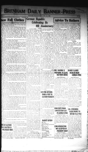 Brenham Daily Banner-Press (Brenham, Tex.), Vol. 40, No. 116, Ed. 1 Saturday, August 11, 1923