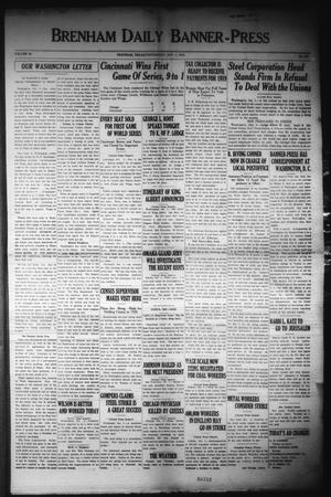 Brenham Daily Banner-Press (Brenham, Tex.), Vol. 36, No. 157, Ed. 1 Wednesday, October 1, 1919