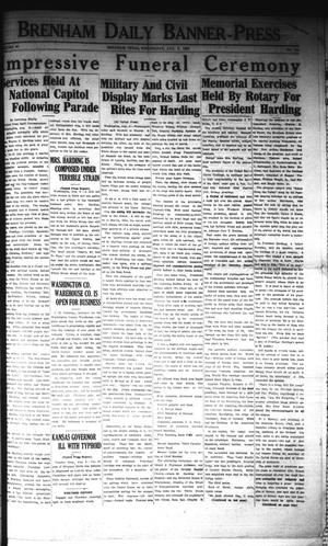Primary view of object titled 'Brenham Daily Banner-Press (Brenham, Tex.), Vol. 40, No. 113, Ed. 1 Wednesday, August 8, 1923'.