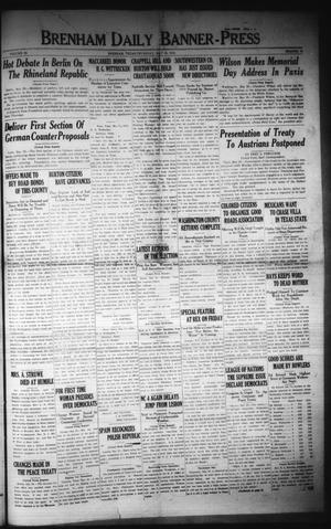 Brenham Daily Banner-Press (Brenham, Tex.), Vol. 36, No. 53, Ed. 1 Thursday, May 29, 1919