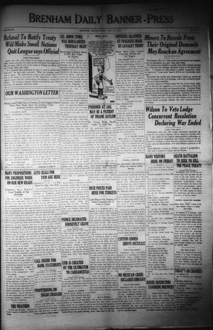 Brenham Daily Banner-Press (Brenham, Tex.), Vol. 36, No. 200, Ed. 1 Friday, November 21, 1919