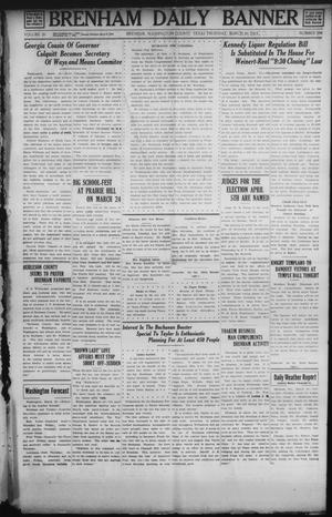 Primary view of object titled 'Brenham Daily Banner (Brenham, Tex.), Vol. 29, No. 394, Ed. 1 Thursday, March 20, 1913'.