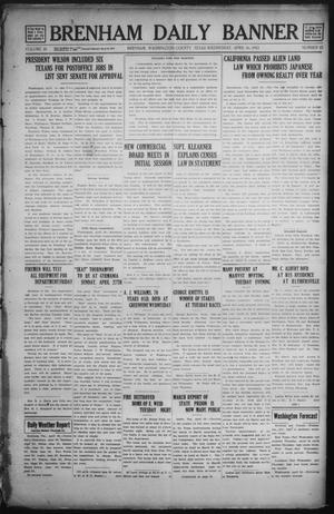 Primary view of object titled 'Brenham Daily Banner (Brenham, Tex.), Vol. 30, No. 18, Ed. 1 Wednesday, April 16, 1913'.