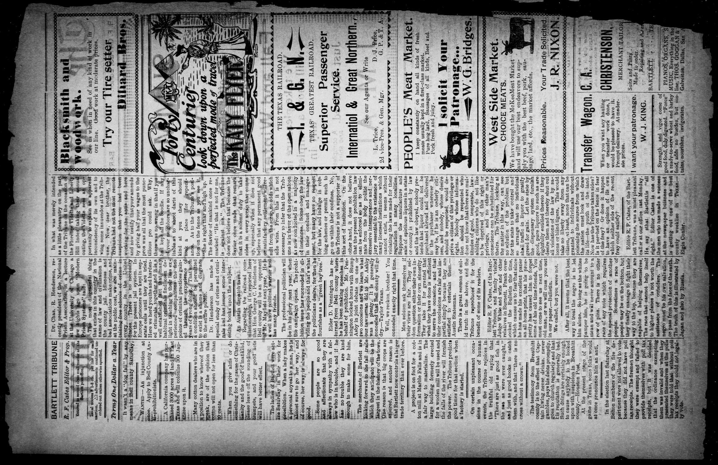 The Bartlett Tribune (Bartlett, Tex.), Vol. 18, No. 17, Ed. 1, Friday, August 14, 1903
                                                
                                                    [Sequence #]: 2 of 8
                                                
