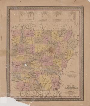 Primary view of object titled 'A new map of Arkansas with its canals, roads and distances.'.