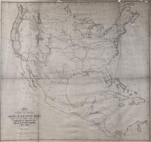 Primary view of object titled 'Map exhibiting the lines of march passed over by the troops of the United States during the year ending June 30th 1858.'.