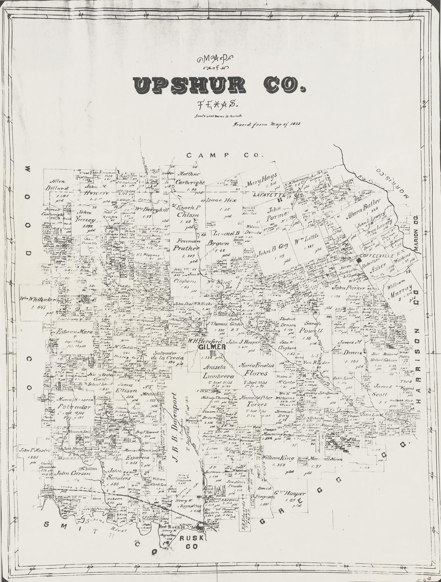Map of Upshur County Texas Side 1 of 1 The Portal to Texas History