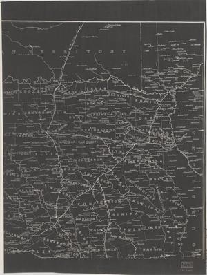 Primary view of object titled 'Preliminary Post Route Map of the State of Texas with Adjacent Parts of Louisiana, Arkansas, and Indian Territory (3).'.