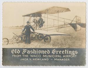 [Photograph of Jack V. Newland Beside Airplane]