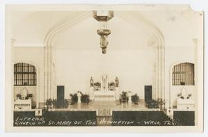 Primary view of object titled '[Photograph of St. Mary's Catholic Church, Interior]'.