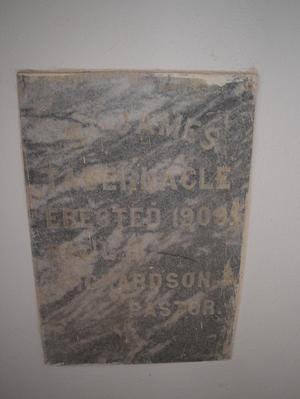 [Photograph of Plaque for St. James Methodist Church]