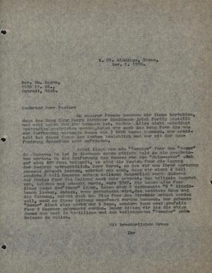 [Letter from Concordia College Board of Control to William Hagen, November 1, 1928]