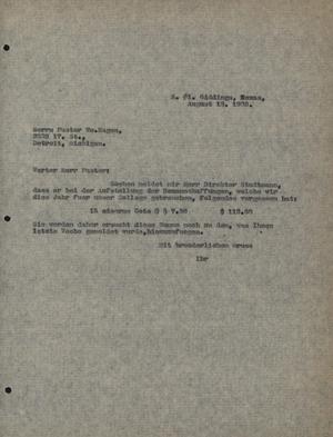 Primary view of object titled '[Letter from Concordia College Board of Control to William Hagen, August 13, 1928]'.