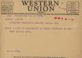 Thumbnail image of item number 1 in: '[Telegram from Martin Neeb to George Beto, November 8, 1947]'.