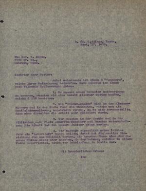[Letter from Concordia College Board of Control to William Hagen, September 17, 1929]