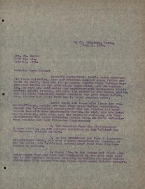 [Letter from Concordia College Board of Control to William Hagen, October 8, 1929]