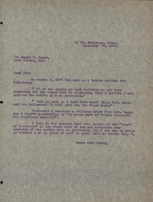 Primary view of object titled '[Letter from Concordia College Board of Control to William Hagen, September 27, 1929]'.