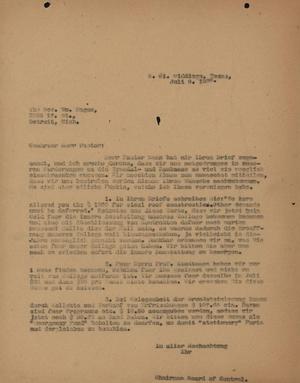 Primary view of object titled '[Letter from the Chairman of Concordia College's Board of Control to William Hagen, July 9, 1926]'.