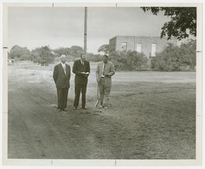 [George Beto with two men at Lutheran Concordia College campus]