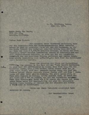 [Letter from Concordia College Board of Control to William Hagen, July 18, 1928]