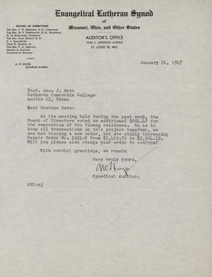 [Letter from A. W. Huge to George Beto, January 21, 1947]