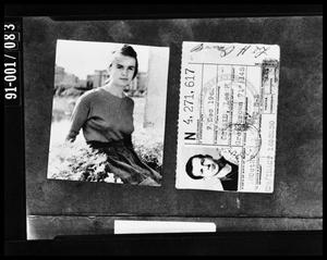 Primary view of object titled 'ID Card and Photograph of Marina Oswald'.