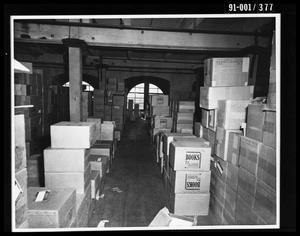 Primary view of object titled 'Boxes in the Texas School Book Depository [Print]'.