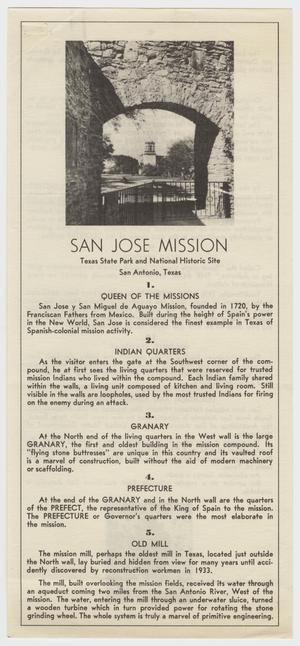 [Pamphlet: San Jose Mission]