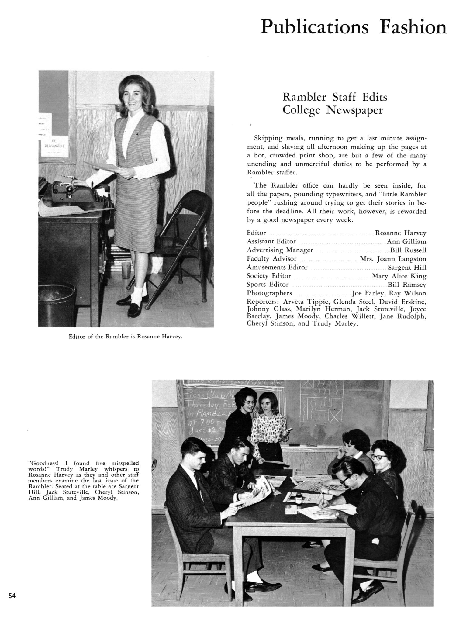 TXWECO, Yearbook Of Texas Wesleyan College, 1964 - Page 54 - The.