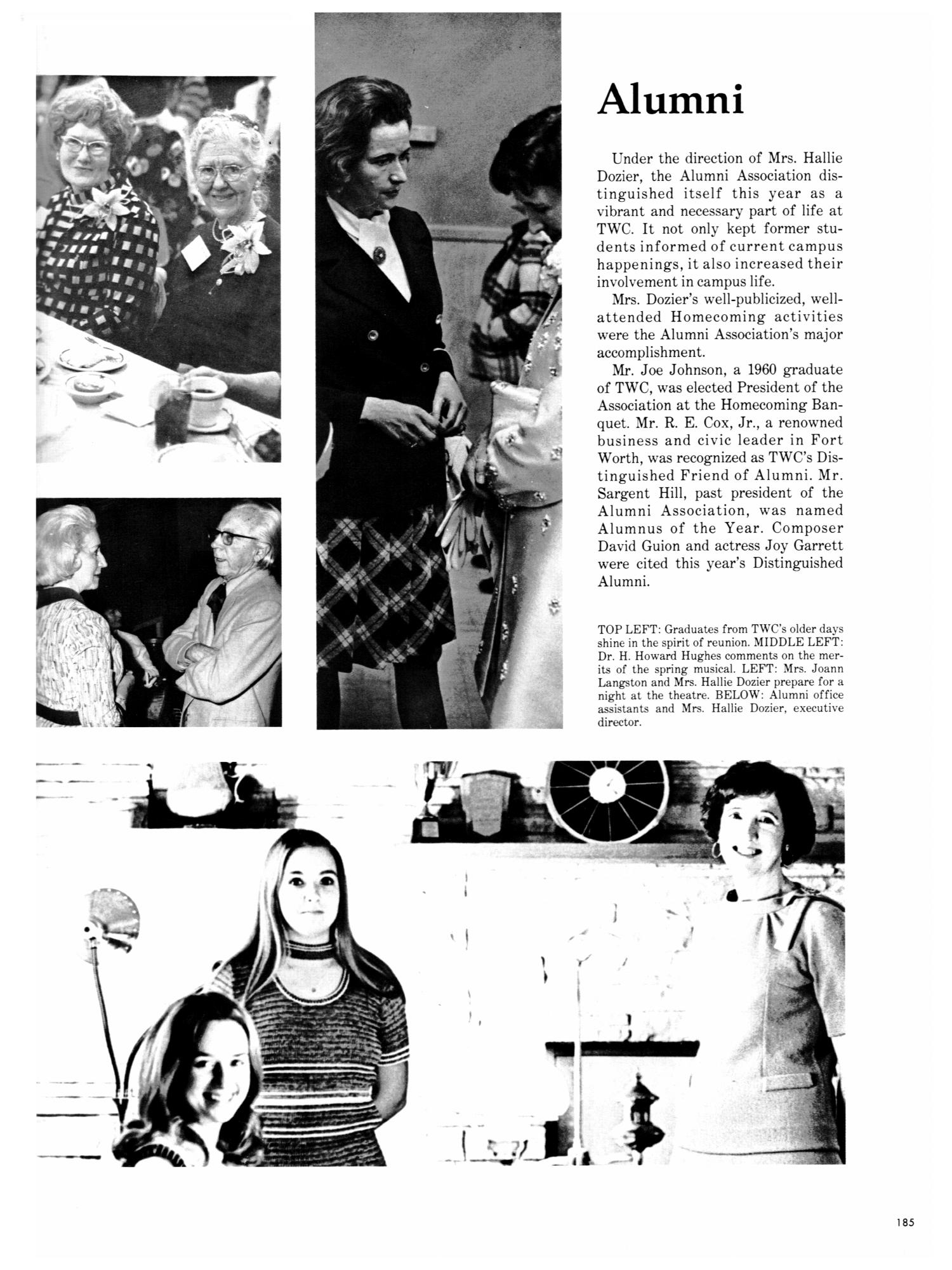 TXWECO, Yearbook of Texas Wesleyan College, 1973 Page 185 The