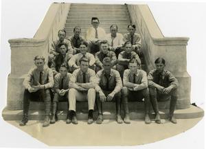 Schreiner Institute Cadets on the Steps of the Weir Administration Building