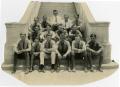 Primary view of Schreiner Institute Cadets on the Steps of the Weir Administration Building