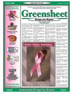 Greensheet (Houston, Tex.), Vol. 37, No. 414, Ed. 1 Wednesday, October 4, 2006