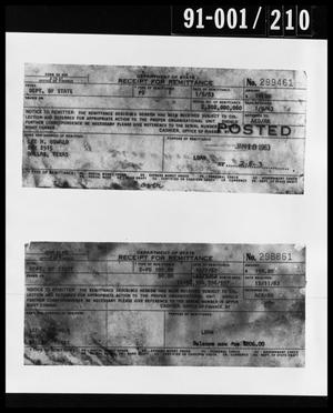 [Photograph of Two Receipts Removed from Oswald's Property]
