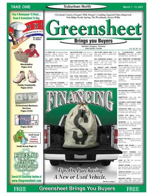 Greensheet (Houston, Tex.), Vol. 38, No. 54, Ed. 1 Wednesday, March 7, 2007