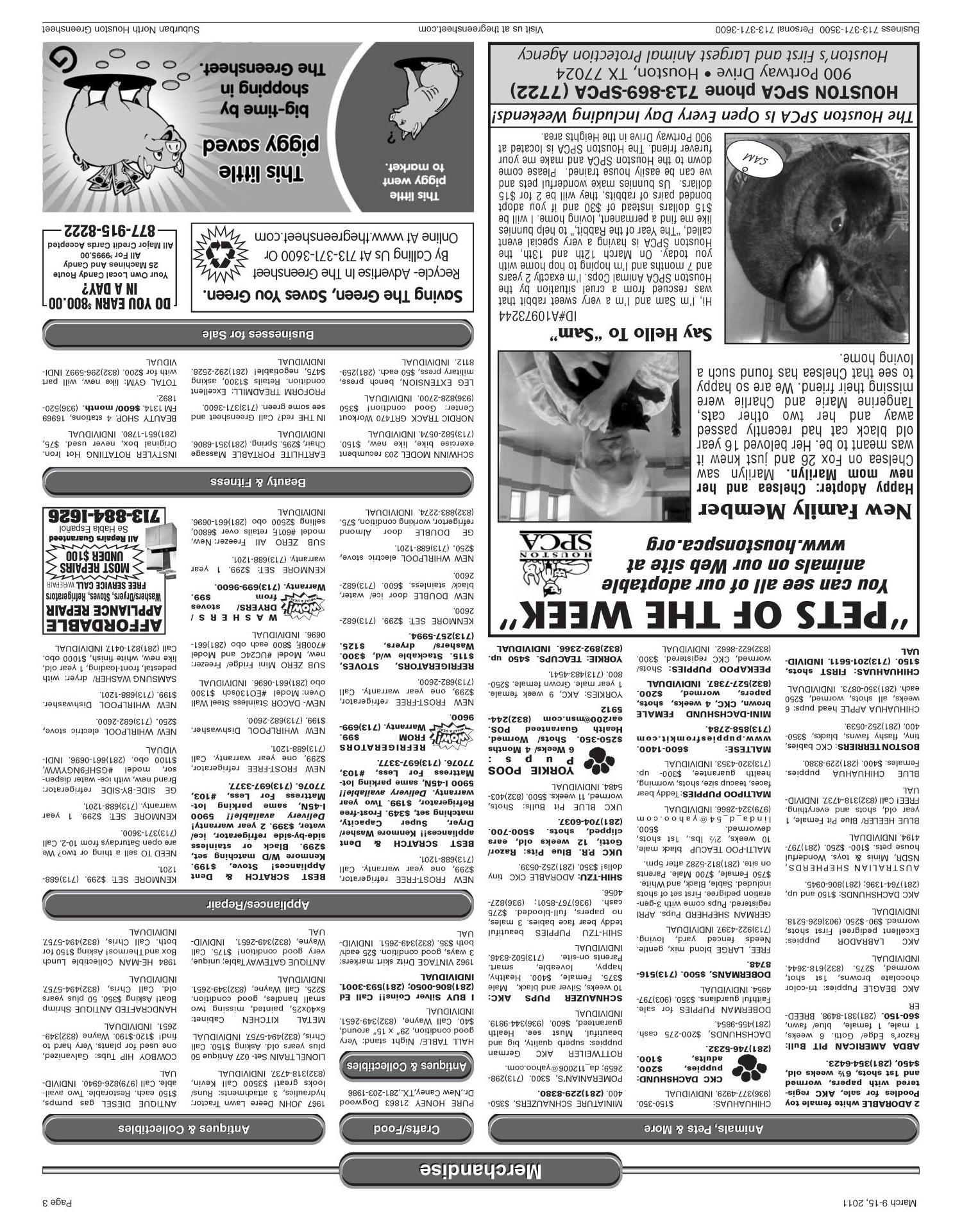 The Greensheet (Houston, Tex.), Vol. 42, No. 66, Ed. 1 Wednesday, March 9, 2011
                                                
                                                    [Sequence #]: 3 of 32
                                                
