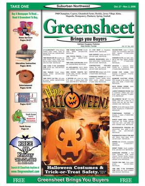 Primary view of object titled 'Greensheet (Houston, Tex.), Vol. 37, No. 456, Ed. 1 Friday, October 27, 2006'.