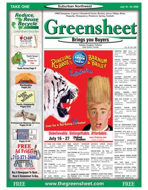 Greensheet (Houston, Tex.), Vol. 39, No. 288, Ed. 1 Friday, July 18, 2008
