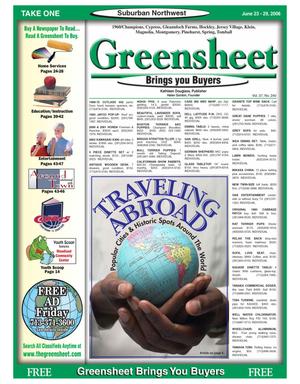 Primary view of object titled 'Greensheet (Houston, Tex.), Vol. 37, No. 240, Ed. 1 Friday, June 23, 2006'.