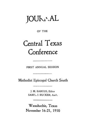 Primary view of object titled 'Journal of the Central Texas Conference, First Annual Session, Methodist Episcopal Church South'.