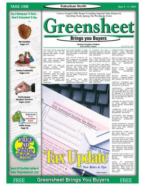 Primary view of object titled 'Greensheet (Houston, Tex.), Vol. 37, No. 102, Ed. 1 Wednesday, April 5, 2006'.