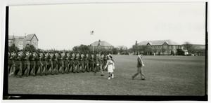 Primary view of object titled 'Cadets March in Uniform with Sponsor'.