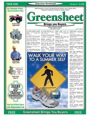 Greensheet (Houston, Tex.), Vol. 37, No. 24, Ed. 1 Friday, February 17, 2006